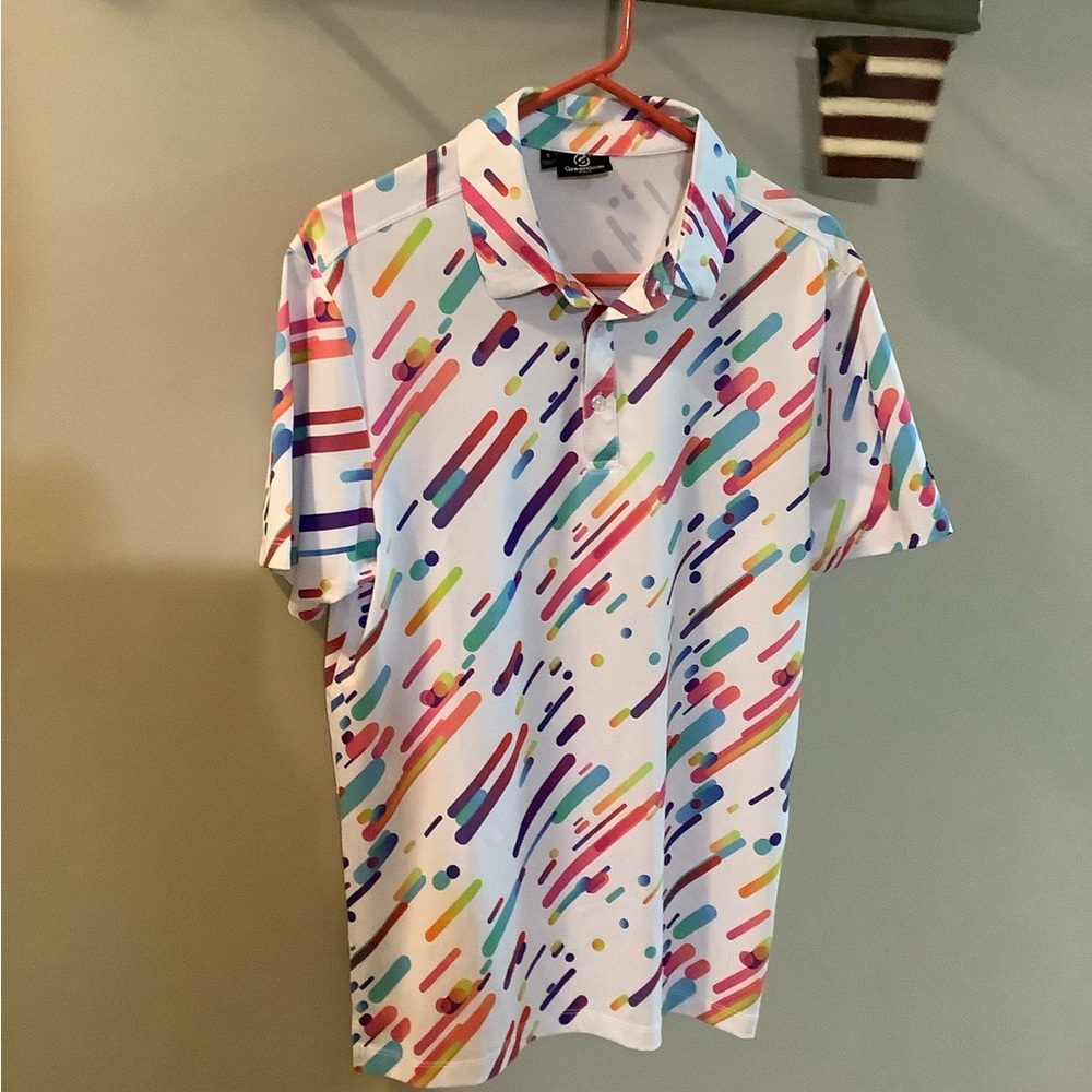 Greenside Golf Polo Shirt with Abstract Pattern Size Small